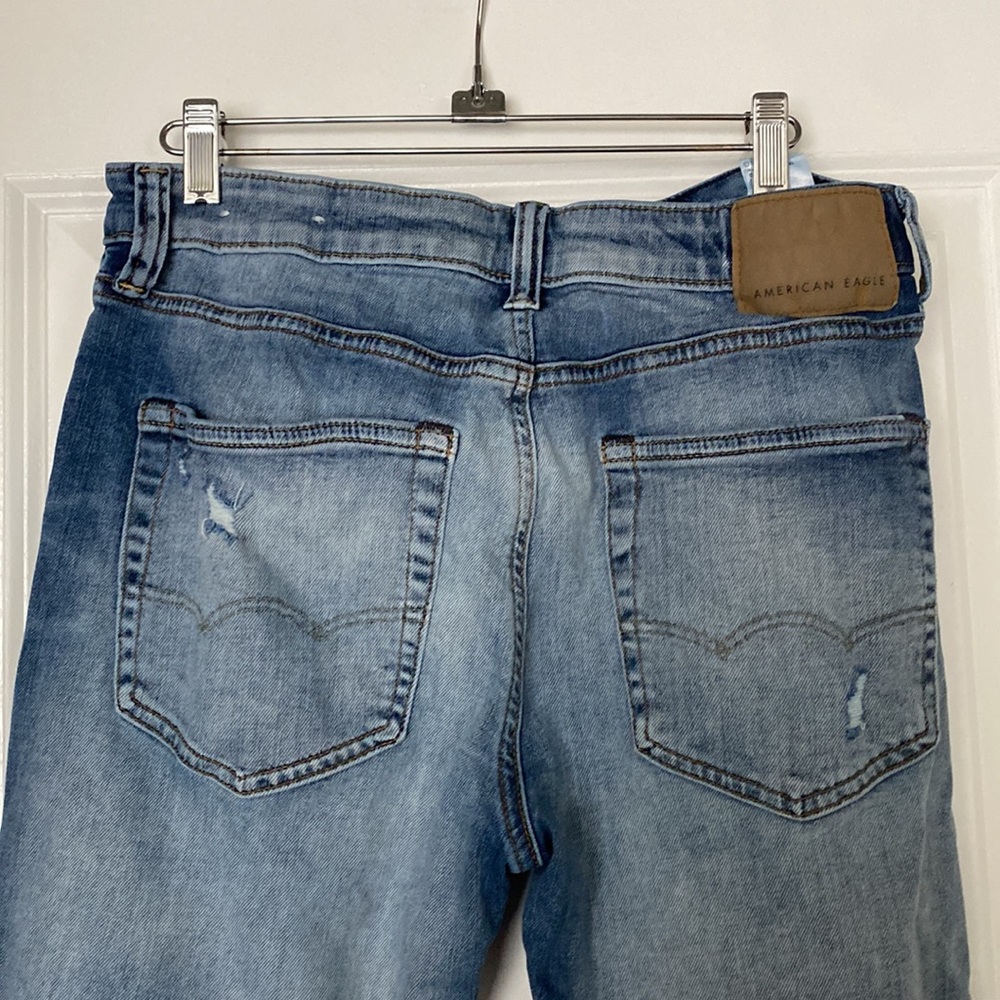 Blue American Eagle Men’s Ripped Skinny Jeans Size 31x32 Barely Worn - Picture 7 of 10